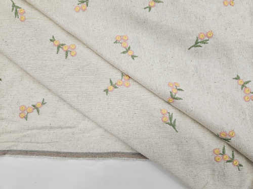 Ткань вышивка лен100% Корея фото 2