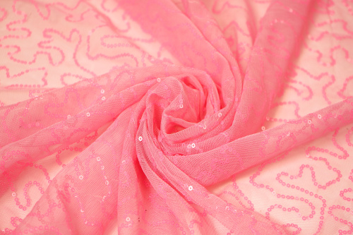 Ткань сетка с вышивкой, полиэстер, ш.130