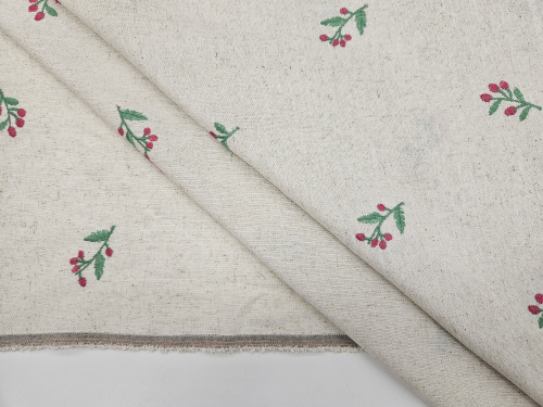 Ткань вышивка лен100% Корея фото 3